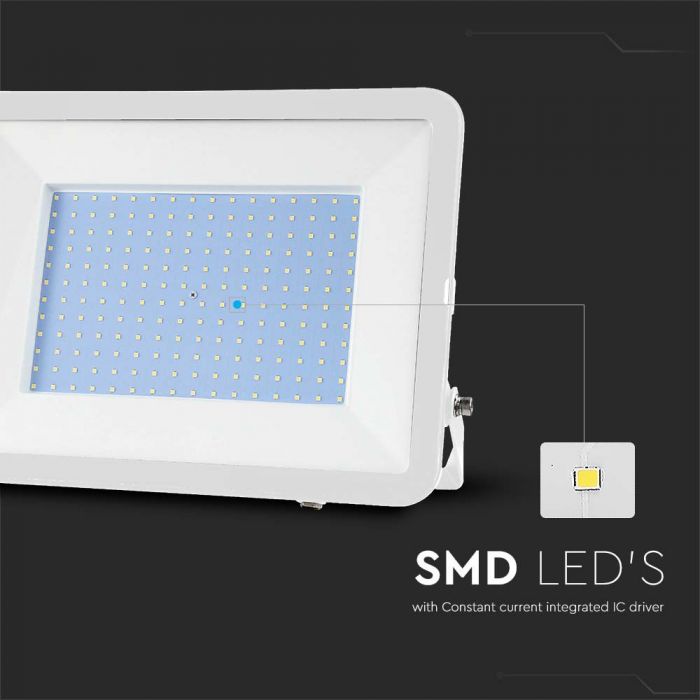 LED FLOOD SLIM 200W CW 115° 17540lm IP65 WHITE SAMSUNG CHIP 1m CABLE