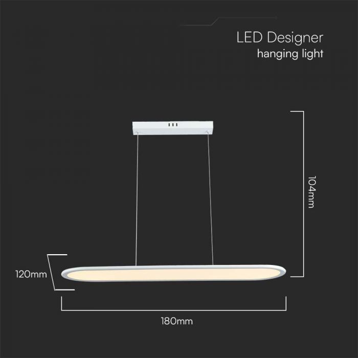 LED PENDANT LIGHT 24W DL 3000lm 120° 800x200x1040mm WHITE