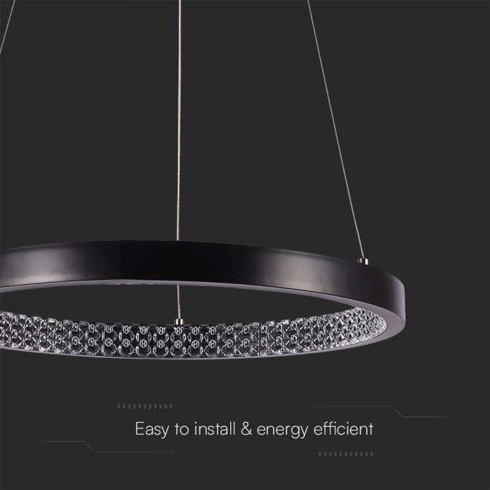 LED PENDANT LIGHT CRYSTAL ACRYLIC INSIDE 19W DL 2160lm 400x1080mm BLACK