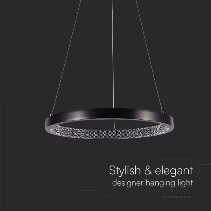 LED PENDANT LIGHT CRYSTAL ACRYLIC INSIDE 19W DL 2160lm 400x1080mm BLACK