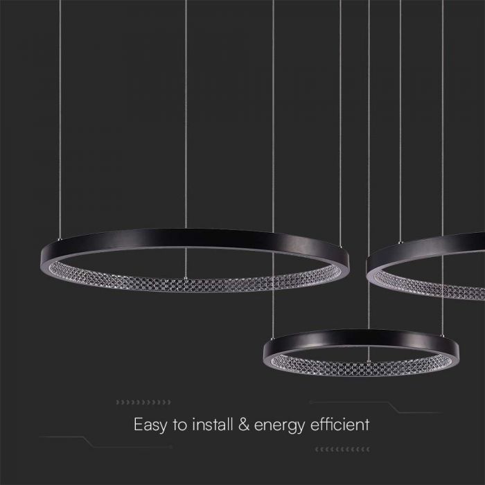 LED PENDANT LIGHT CRYSTAL ACRYLIC INSIDE 57W DL 6840lm 1510x910x1080mm BLACK