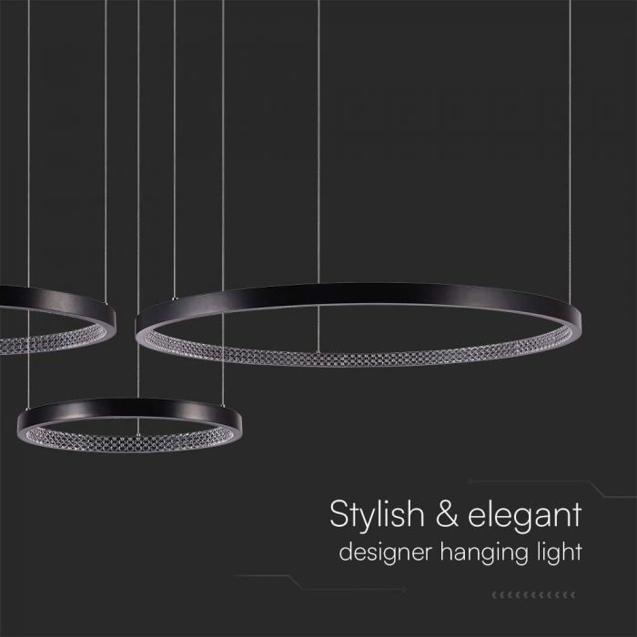 LED PENDANT LIGHT CRYSTAL ACRYLIC INSIDE 57W DL 6840lm 1510x910x1080mm BLACK