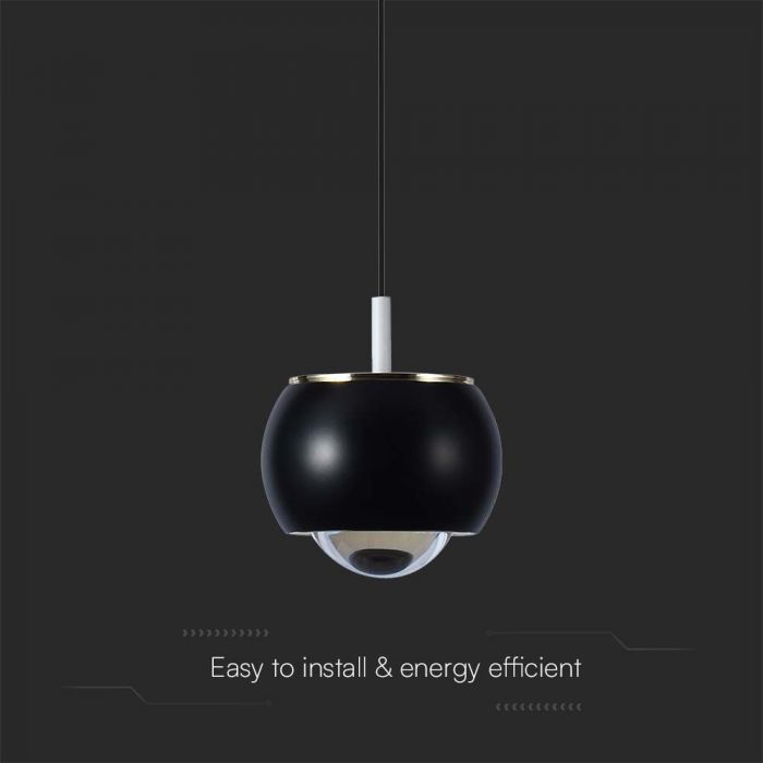 LED PENDANT LIGHT 9W WW 1000lm 120° 100x1230mm BLACK