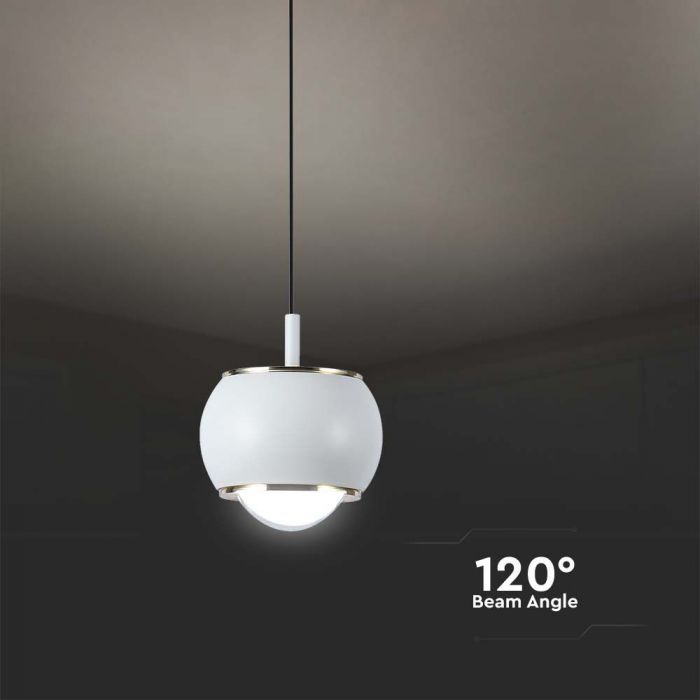 LED PENDANT LIGHT 9W WW 1000lm 120° 100x1230mm WHITE