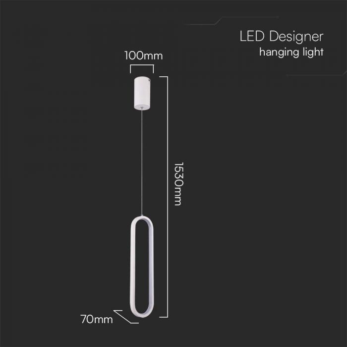 LED PENDANT LIGHT 13W DL 1500lm 100x70x1530mm WHITE