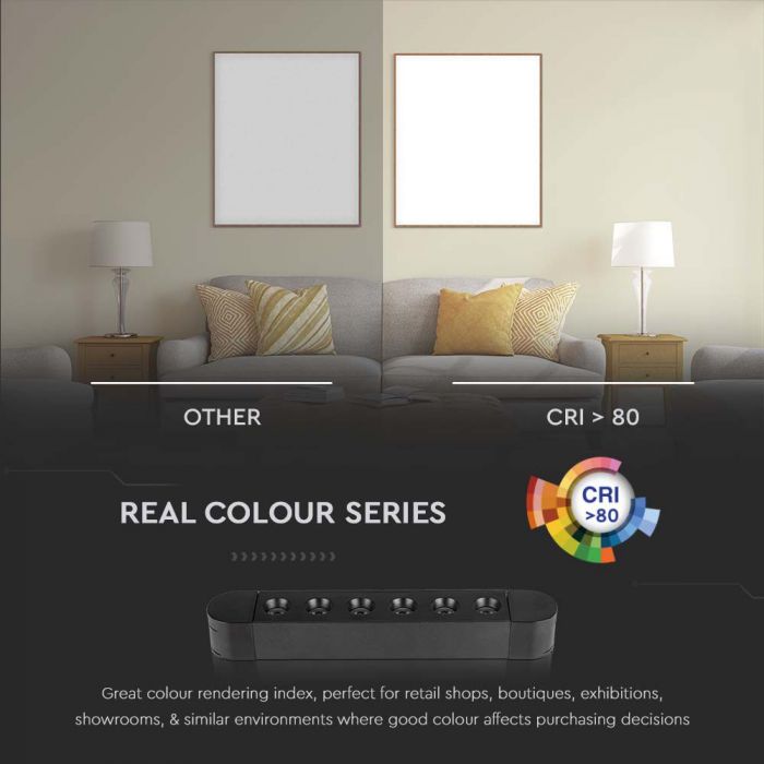 LED MAGNETIC ULTRA THIN TRACK LIGHT-GRILLE LIGHT 5W DL 550lm 39° 26x24x160mm BLACK