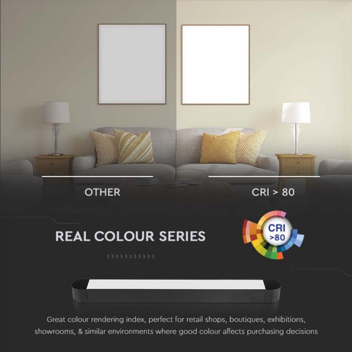 LED MAGNETIC ULTRA THIN TRACK LIGHT-FLOOD LIGHT 14W CW 1500lm 82° 26x24x278mm BLACK