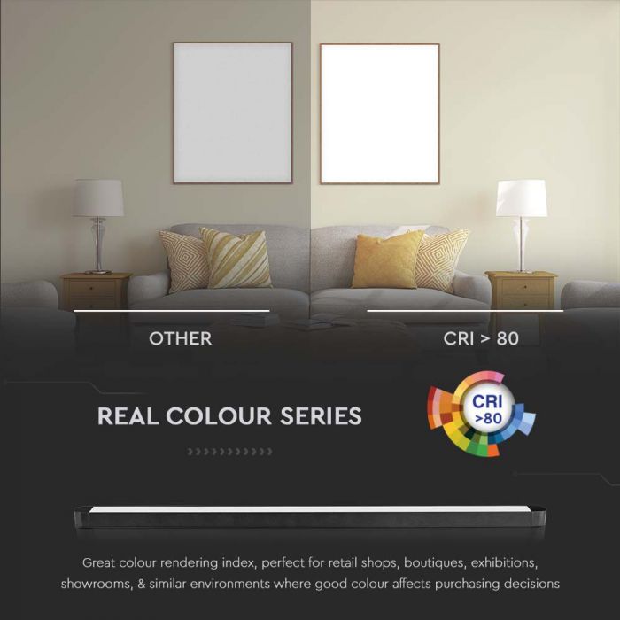 LED MAGNETIC ULTRA THIN TRACK LIGHT-FLOOD LIGHT 22W CW 2500lm 81° 26x24x615mm BLACK