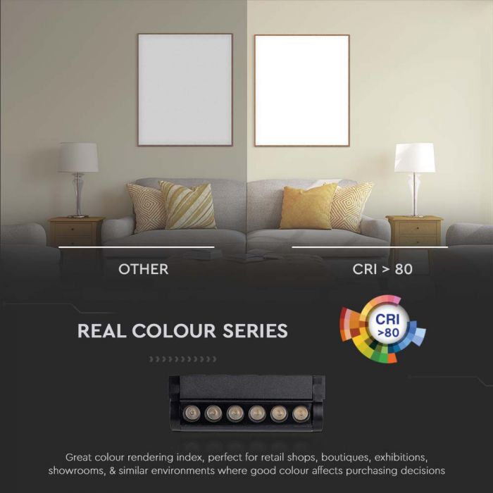 LED MAGNETIC TRACK LIGHT ADJUSTABLE 5W CW 600lm 34° 52x33x145mm BLACK