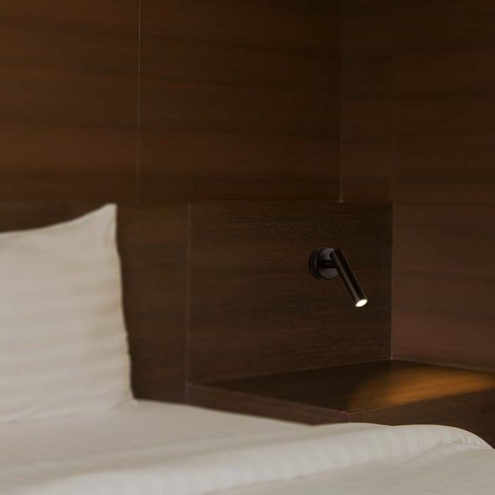 LED WALL MOUNTED SPOTLIGHT 2W WW 150lm 38° 140x60x60mm BLACK
