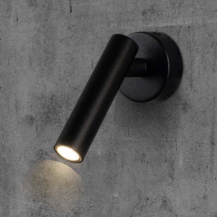 LED WALL MOUNTED SPOTLIGHT 2W WW 150lm 38° 140x60x60mm BLACK