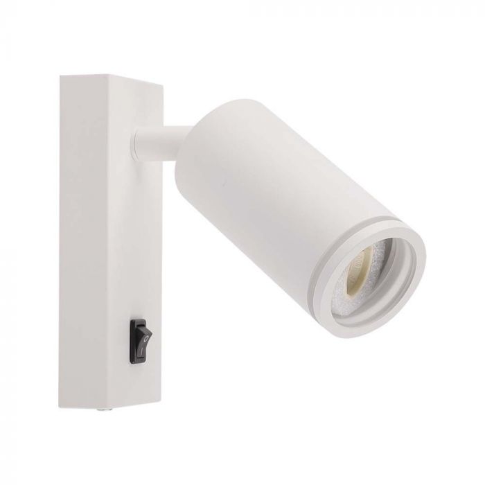 LED WALL MOUNTED SPOTLIGHT WITH SWITCH GU10 55x150x160mm WHITE