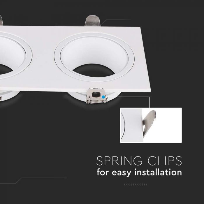 LED 2 HEAD BRACKET GU10 IRON+PC 88 x175 mm(160x75) WHITE+WHITE