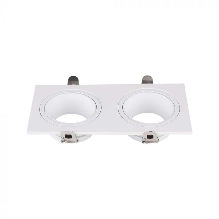 LED 2 HEAD BRACKET GU10 IRON+PC 88 x175 mm(160x75) WHITE+WHITE