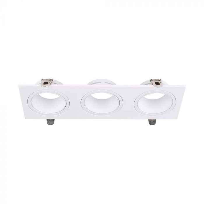 LED 3 HEAD BRACKET GU10 IRON+PC 88x261 mm(245x75) WHITE+WHITE
