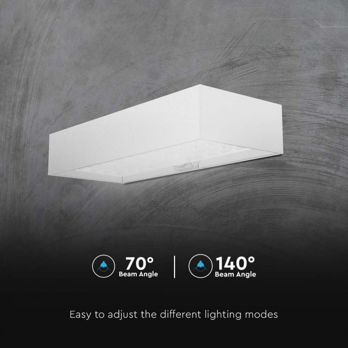 LED SOLAR WALL LIGHT 6W DL 900lm BRICK LITHIUM BATTERY 3.7V 3000mA 230x97x42.7mm WHITE IP65