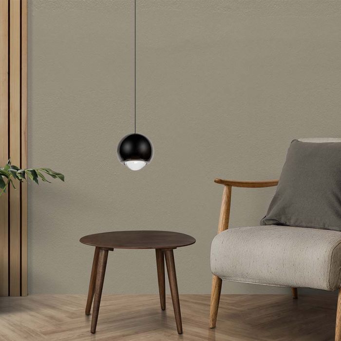 LED HANGING PENDANT LIGHT BLACK 6W WW 500lm 60° 100x2000mm