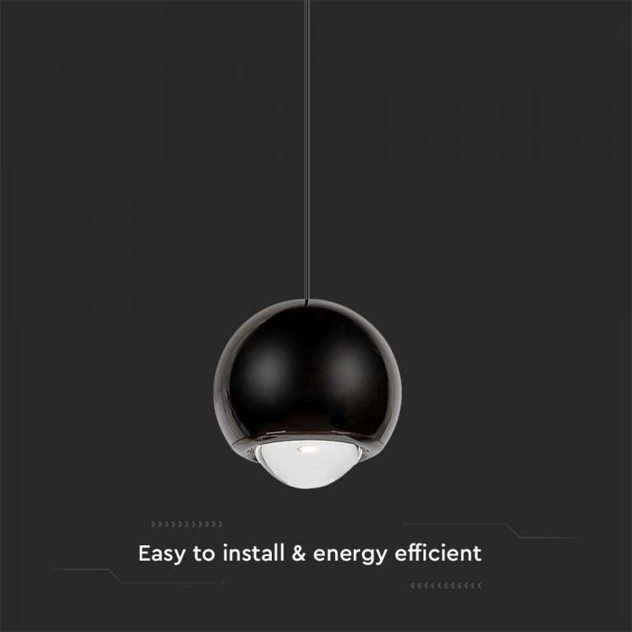 LED HANGING PENDANT LIGHT BLACK 6W WW 500lm 60° 100x2000mm