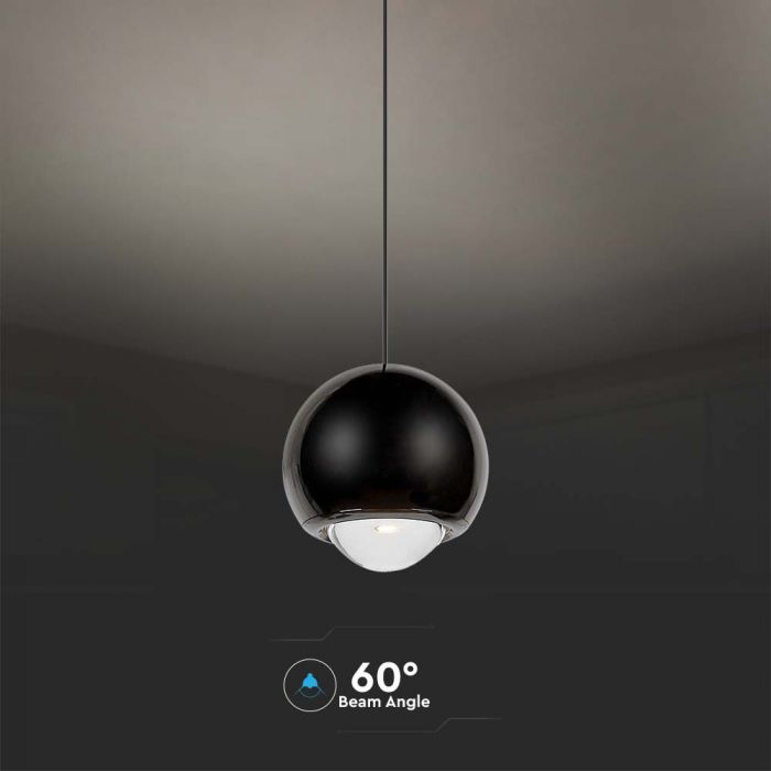 LED HANGING PENDANT LIGHT BLACK 6W WW 500lm 60° 100x2000mm