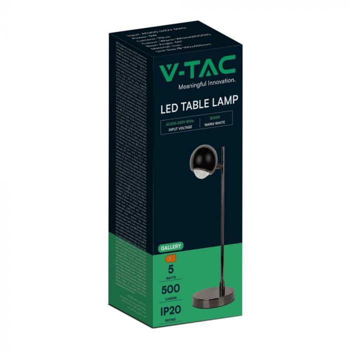 LED TABLE LAMP 6W WW 500lm 60° 150x445 BLACK
