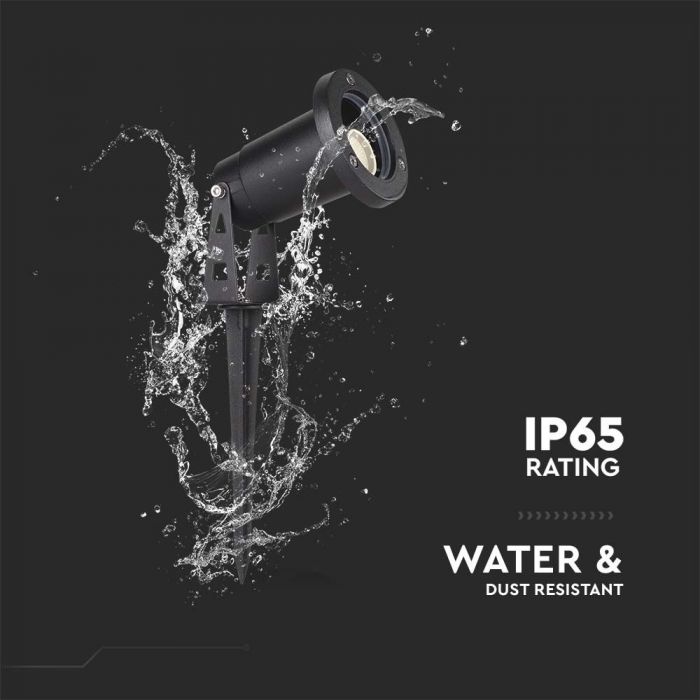 LED GARDEN MINI SPIKE ALUMINIUM GU10 88x75x245mm BLACK IP65