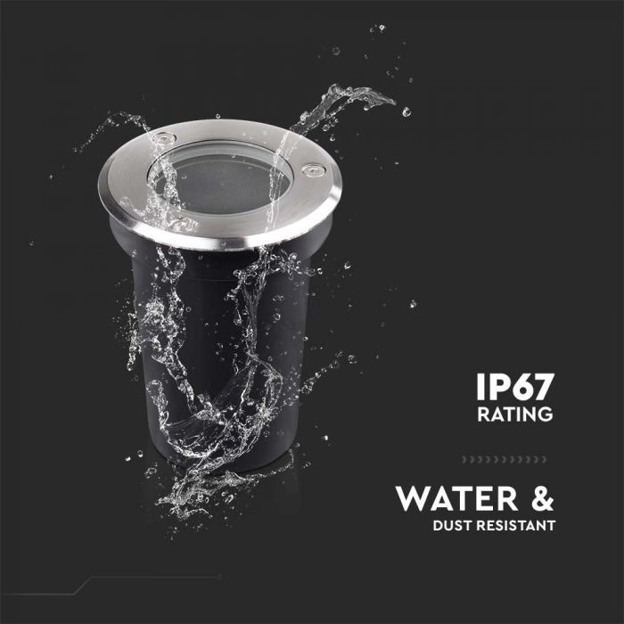 LED MINI UNDERGROUND FITTING GU10 102x80mm STAINLESS STEEL ROUND IP67