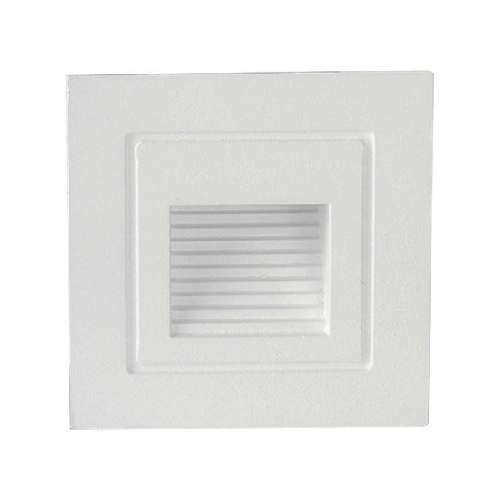 LED STEP LIGHT SQUARE 3W 180lm WW 270° 58x58x45mm WHITE IP65