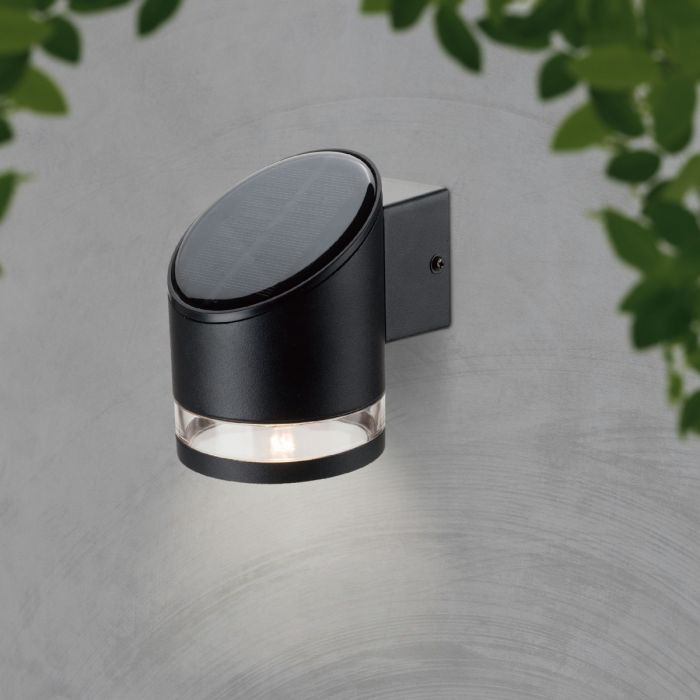 LED SOLAR WALL LAMP 1W WW 70Lm 121.5x90x121mm BLACK IP54