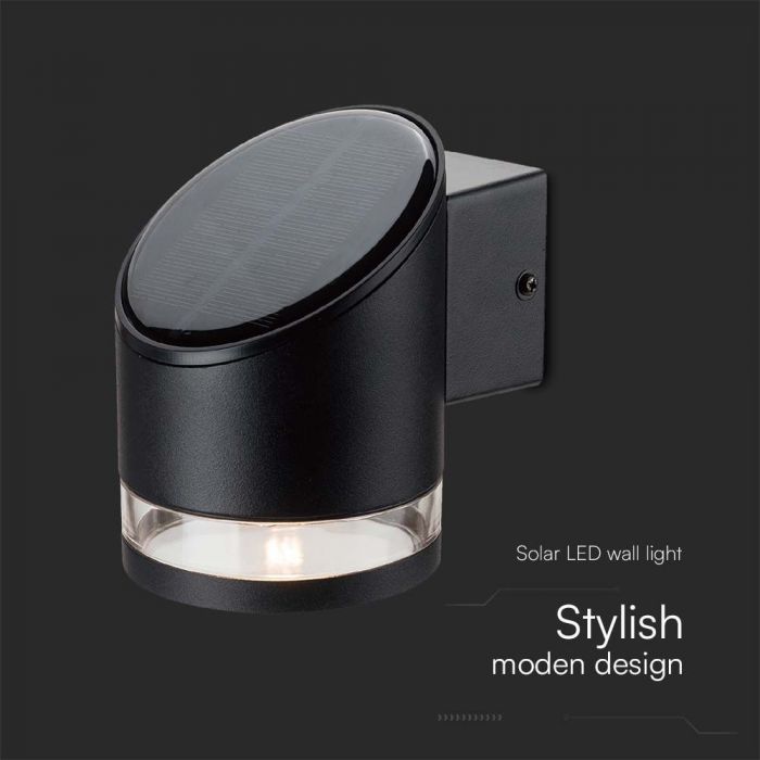 LED SOLAR WALL LAMP 1W WW 70Lm 121.5x90x121mm BLACK IP54