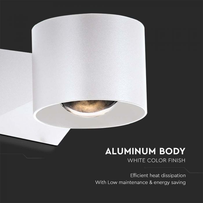 LED WALL LIGHT 5W DL 500lm 90° 90x70x130mm WHITE IP65