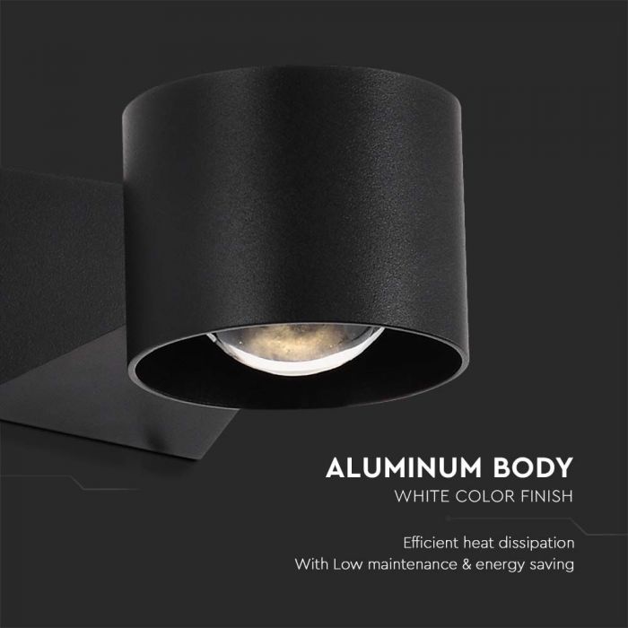 LED WALL LIGHT 5W WW 465lm 90° 90x70x130mm BLACK IP65