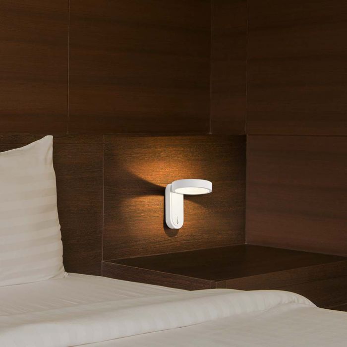 LED WALL LIGHT 5W WW+DL 600lm 120° 153x183x185mm WHITE IP65