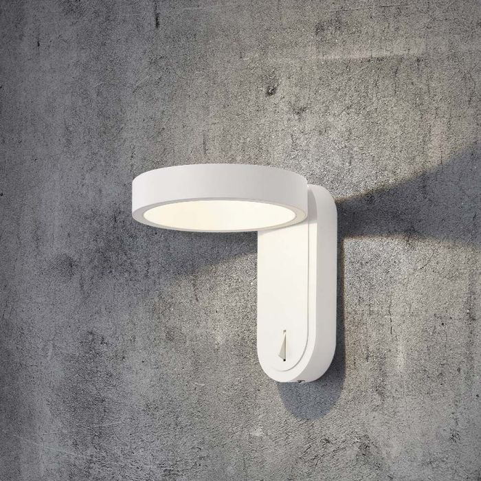 LED WALL LIGHT 5W WW+DL 600lm 120° 153x183x185mm WHITE IP65