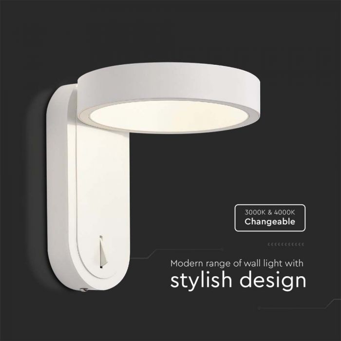 LED WALL LIGHT 5W WW+DL 600lm 120° 153x183x185mm WHITE IP65