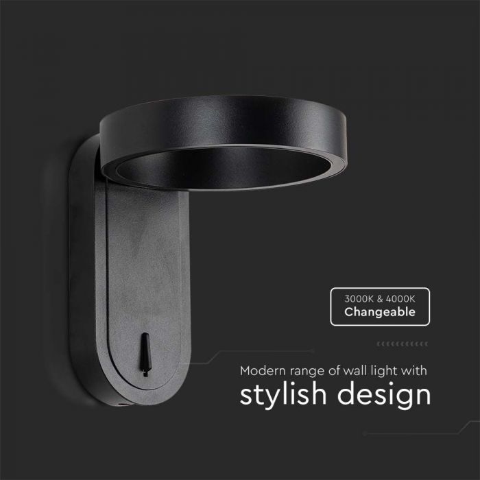 LED WALL LIGHT 5W WW+DL 600lm 120° 153x183x185mm BLACK IP65