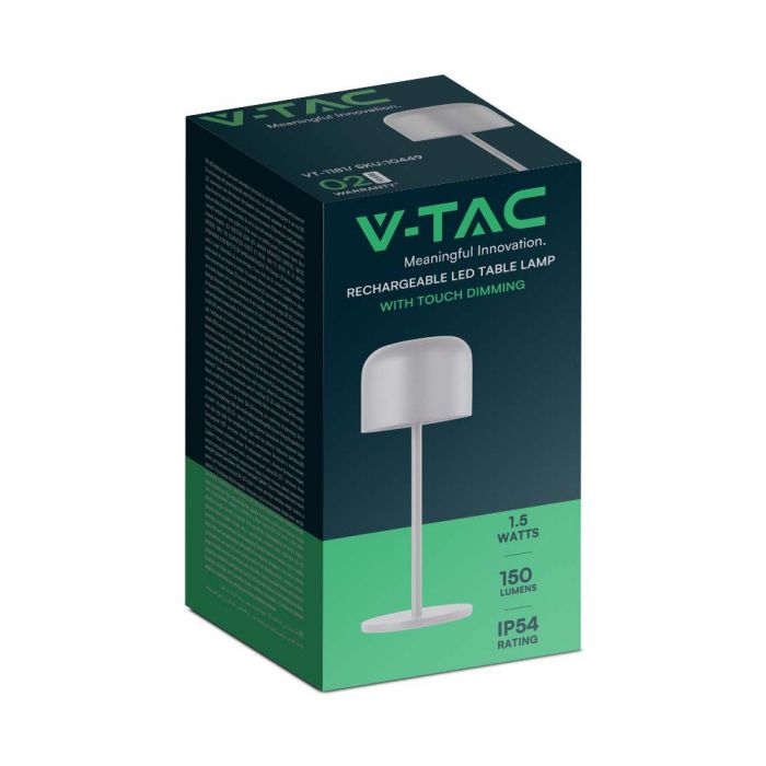 LED TABLE LAMP 1.5W WW+CW 150lm 180° 86x210mm WHITE IP54