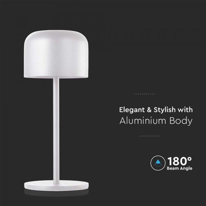 LED TABLE LAMP 1.5W WW+CW 150lm 180° 86x210mm WHITE IP54