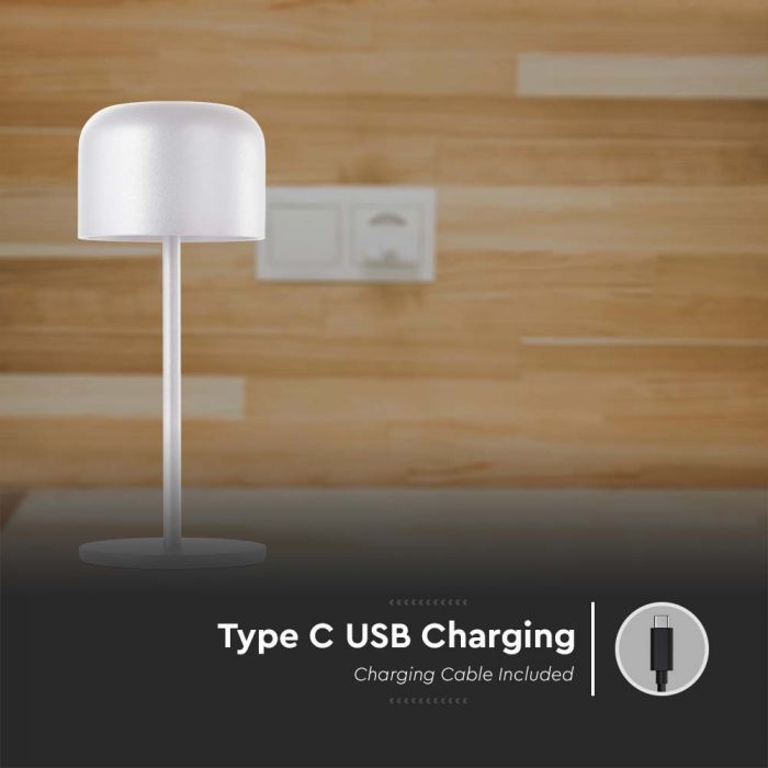 LED TABLE LAMP 1.5W WW+CW 150lm 180° 86x210mm WHITE IP54