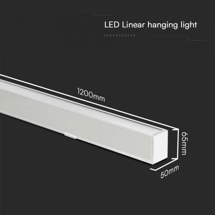 LED LINEAR HANGING LIGHT UP & DOWN 40W 3IN1 3400lm 1210x55x15.8mm WHITE