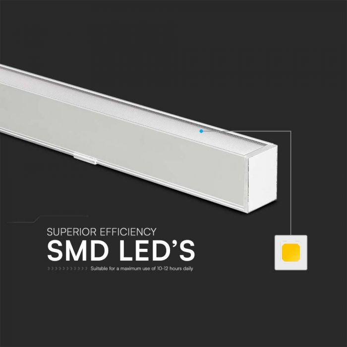 LED LINEAR HANGING LIGHT UP & DOWN 40W 3IN1 3400lm 1210x55x15.8mm WHITE
