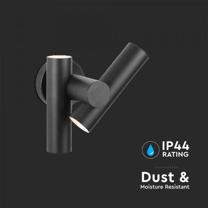 LED SPOT WALL LIGHT 2WAY 6W 620lm DL 172x105x253mm BLACK IP44
