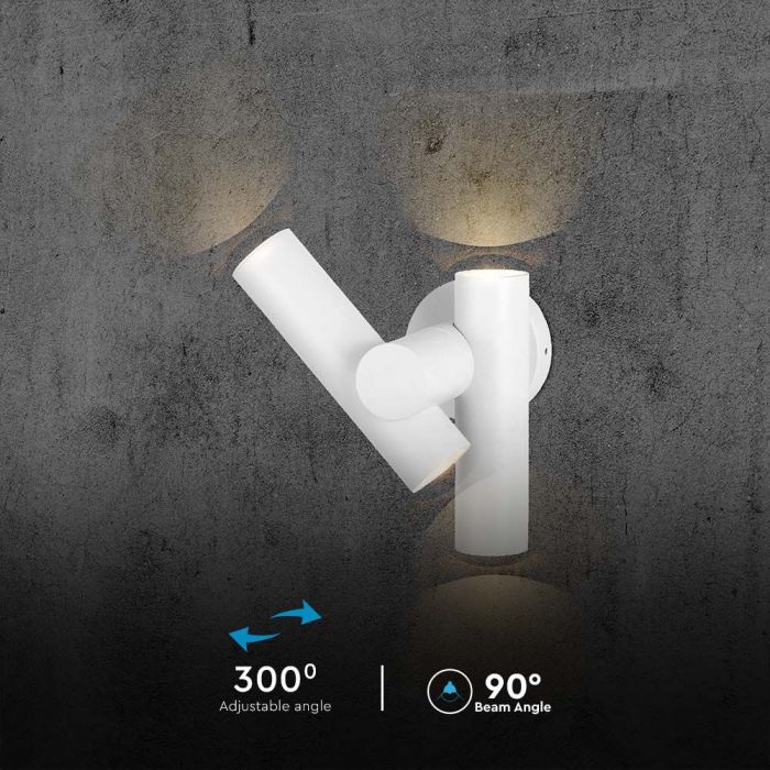 LED SPOT WALL LIGHT 2WAY 6W 620lm DL 172x105x253mm WHITE IP44