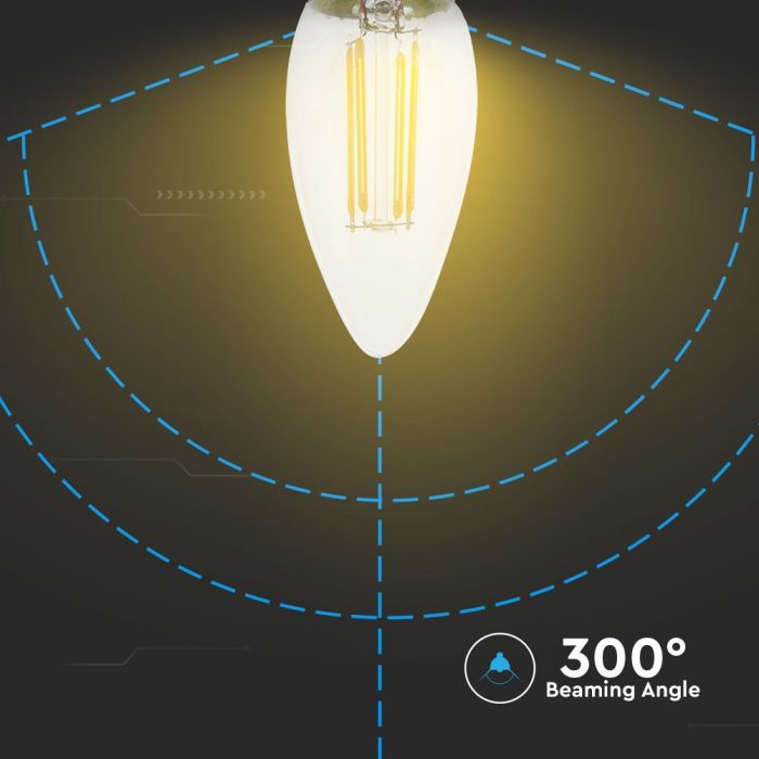 LED B22 FILAMENT LAMP 4W WW 400lm 300° 35X100 CANDLE SAMSUNG CHIP