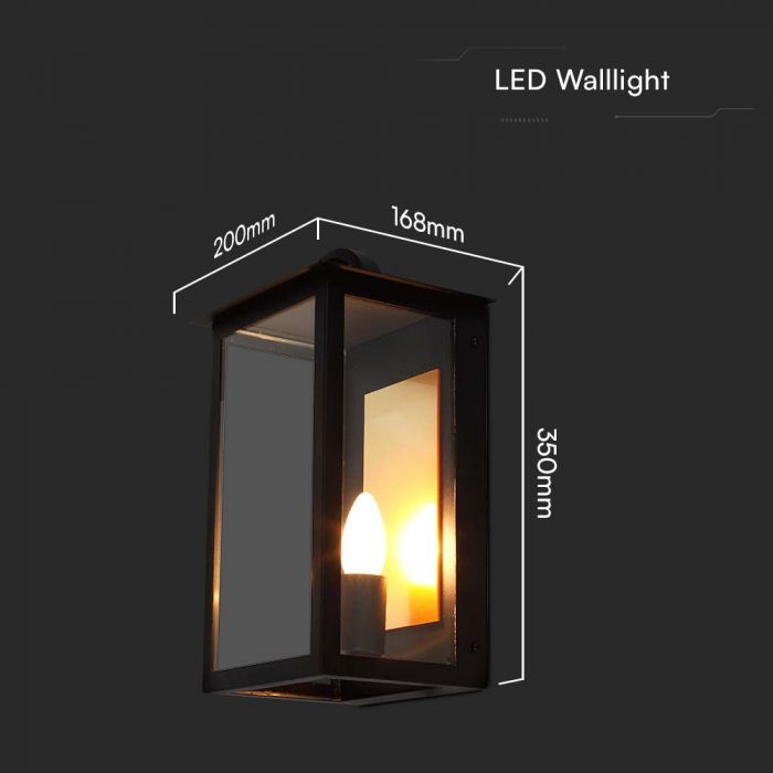 LED OUTDOOR WALL LIGHT E14 350x168x200mm BLACK IP65