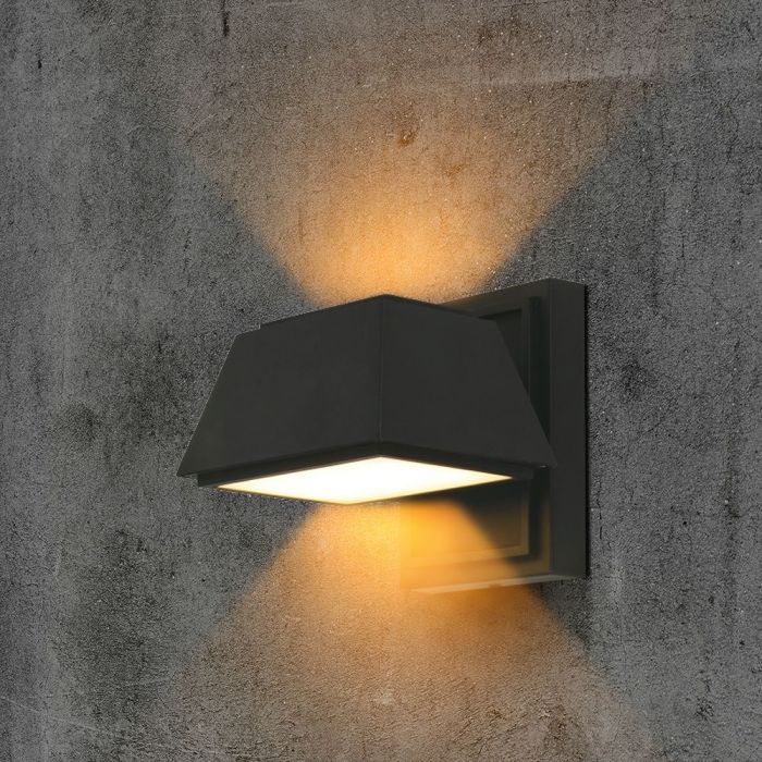 LED OUTDOOR WALL LIGHT 15W DL 1950lm 100° 160x165x164mm BLACK IP65