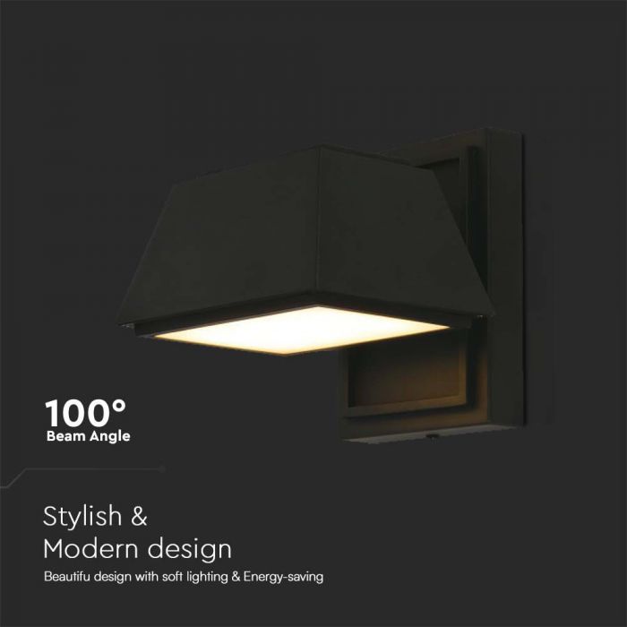 LED OUTDOOR WALL LIGHT 15W DL 1950lm 100° 160x165x164mm BLACK IP65