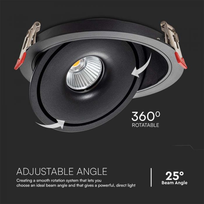 LED COB DOWN LIGHT 20W 3IN1 1408lm 25° 165x50mm (150mm) BLACK