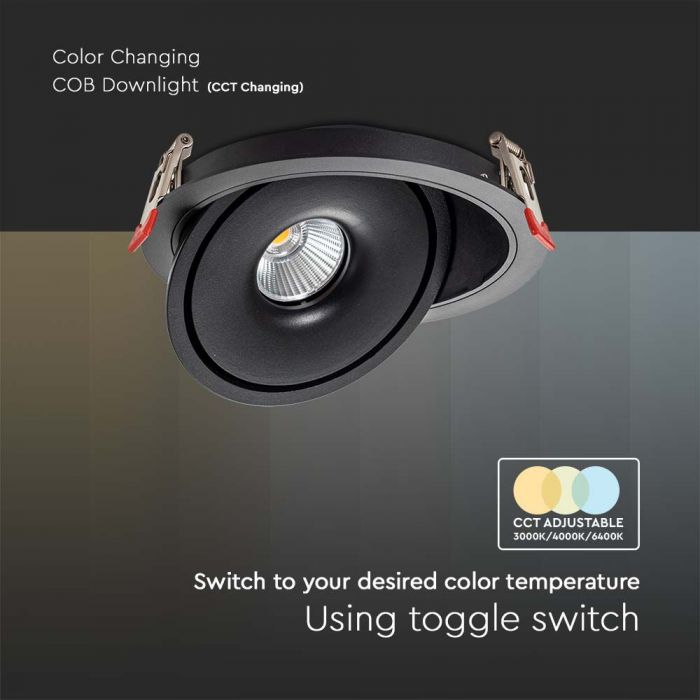LED COB DOWN LIGHT 20W 3IN1 1408lm 25° 165x50mm (150mm) BLACK