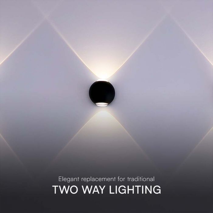 LED WALL LIGHT UP&DOWN 2W DL 200lm 60° 42x40mm BLACK IP54
