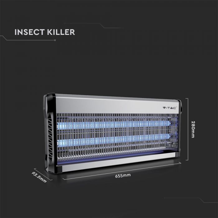 LED ELECTRONIC INSECT KILLER 2X20W 150m² COVERAGE